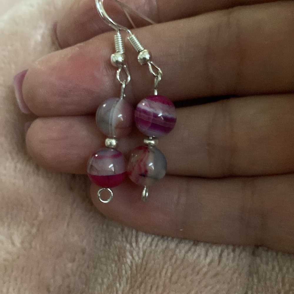 Artisan Dragon Vein Agate Earrings